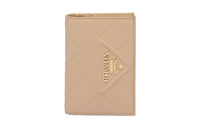 PRADA Leather Wallet Small Size Women's Sand Beige Yellow