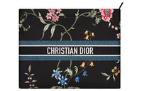 DIOR DiorTravel Leather Clutch Regular Women's Multicolor/Black
