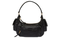 MIU MIU Soft Sheep Leather Biker Bag Shoulder Bag Handbag Women's Black