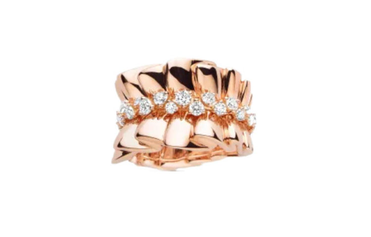 DIOR 18K Rose Gold Diamond Rings Women's Rose Gold