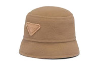 PRADA Triangle logo Velour Bucket Hat