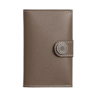 HERMES Evercolor Calfskin Card Holder Women's Elephant Gray