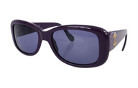 CHANEL Rectangular Sunglasses Women's Purple