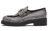 PRADA 50mm Crystal Loafer Black Satin Women's