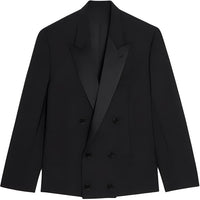 CELINE Spencer Boxy Tux Jacket In Grain De Poudre