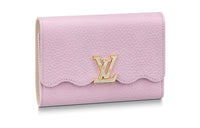 LOUIS VUITTON Cow Leather Wallet Women's Pink/Beige