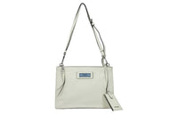 PRADA Leather Shoulder Bag Crossbody Bag Women's White