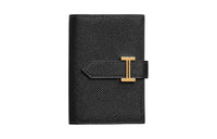 HERMES Bearn Epsom Calfskin Card Holder Unisex Black