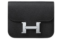 HERMES Constance Slim Epsom Leather Handheld Wallets Fanny Pack Women's Noir Black