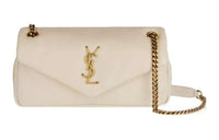 SAINT LAURENT PUFFER Lambskin Crossbody Bag Shoulder Bag Women's Light Beige