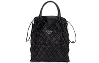 PRADA Nylon Fabric Bucket Bag Handbag Women's Black