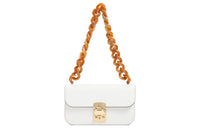 MIU MIU Leather Shoulder Bag Women's White