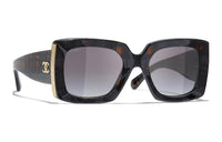 CHANEL Acetate Irregular Shape Sunglasses Women's Brown