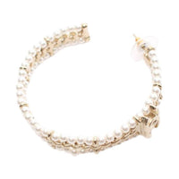 CHANEL 1986 1988 Cc Faux pearl Hoop Earrings