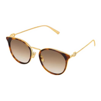 LOUIS VUITTON Acetate Metal Hardware Accessories Round Sunglasses Women's Dark Tortoiseshell