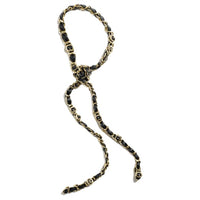 CHANEL Cow Leather Necklaces Unisex Black