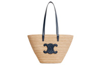 CELINE Raffia Handbag, Shoulder Bag Women's Marine Blue