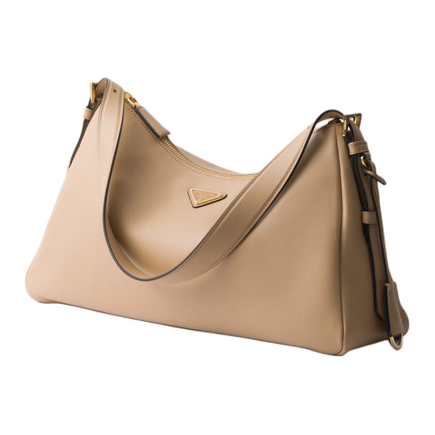 PRADA Aimee Calfskin Shoulder Bag Women's Sand