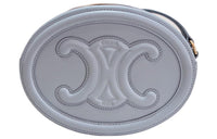 CELINE Triumph Gate Triomphe Smooth Cow Leather Mooncake Bag Shoulder Bag Crossbody Bag Women's Light Blue