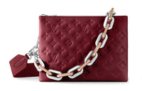 LOUIS VUITTON Coussin Lambskin Handbag Shoulder Bag Small Size Women's Red