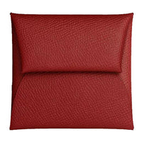 HERMES Bastia Epsom Calfskin Coin Purses Wallets Regular Women's 54 Rouge Garance Madder Red
