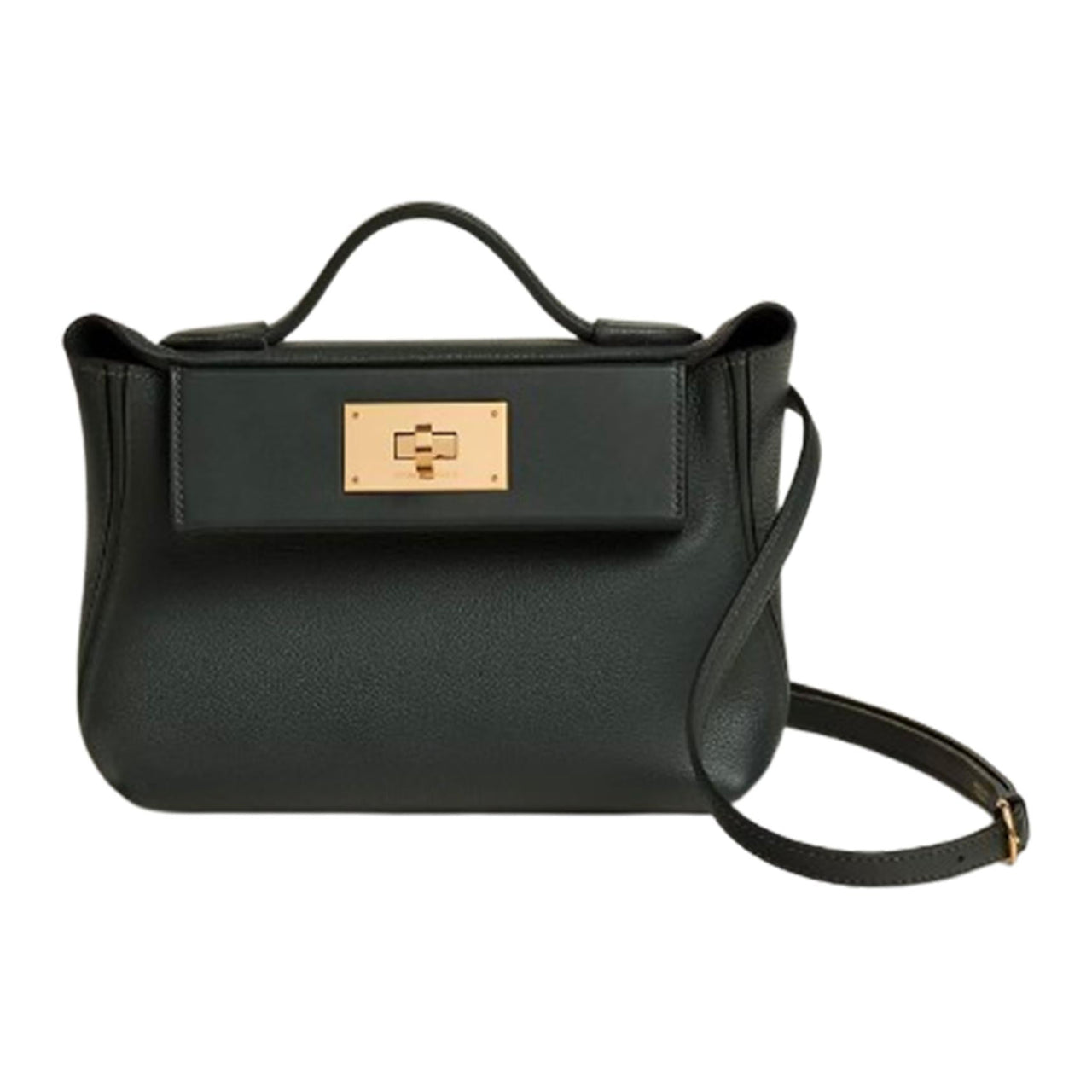 HERMES 24/24 Evercolor & Swift Calfskin Handbag, Shoulder Bag, Crossbody Bag Mini Women's Rousseau Green & Emerald