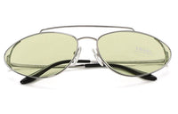 PRADA Sunglasses Women's Silver-toned Frames, Light Green Lenses