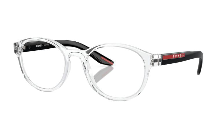 PRADA Acetate Oval Eyeglass Frames Men's Transparent