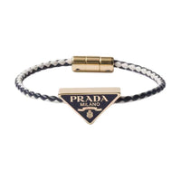PRADA Metal, Enamel, Nappa Leather Bracelets Unisex White