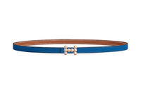 HERMES Leather Belts Women's French Blue/Gold