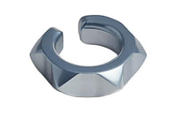 HERMES Aluminum Alloy Metal Clip-On Earrings Women's Blue
