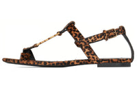 SAINT LAURENT CASSANDRA Strap Sandals Women's Leopard
