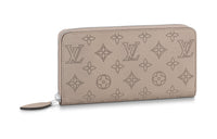 LOUIS VUITTON Cow Leather Wallet Women's Brown Gray