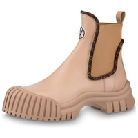 LOUIS VUITTON Ruby Short Chelsea Boots Women's Beige