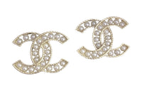CHANEL Logo Cc Pearl Earrings