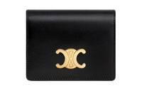 CELINE Shiny Cow Leather Card Holder Women's Black