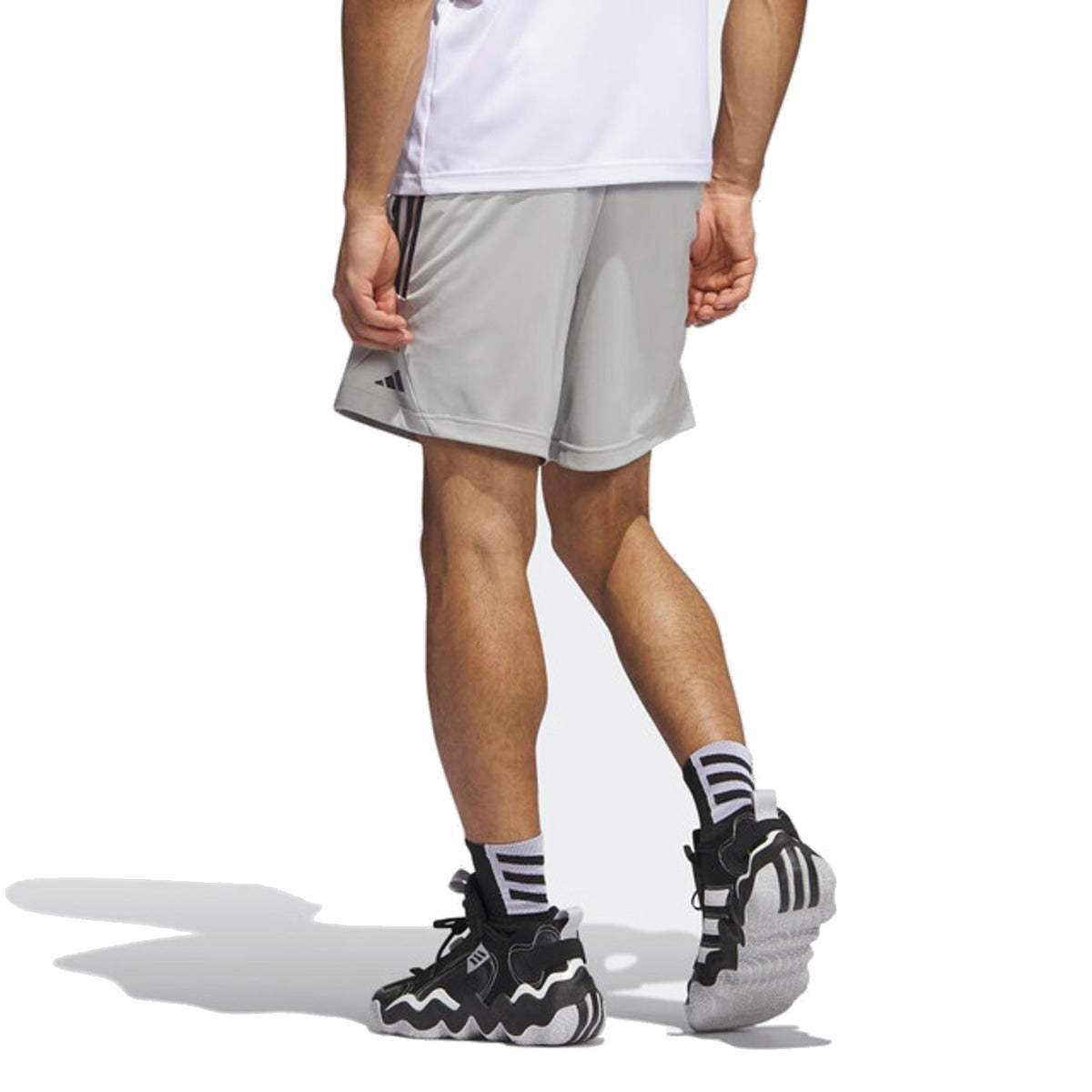 adidas Legends 3 Stripe Basketball Shorts 'Grey Black' IL2304
