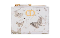 DIOR Caro Calfskin Wallet Women's White