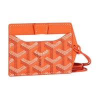 GOYARD Canvas With Calfskin Card Holder Unisex Orange