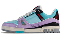LOUIS VUITTON Trainer Low-Top Skateboard Shoes Men's Blue