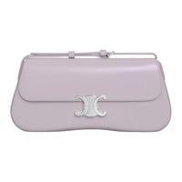 CELINE Calfskin Handbag Shoulder Bag Medium Size Women's Light Lavender