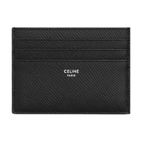 CELINE Grain Cow Leather Card Holder Large Size Men's Black