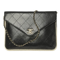 CHANEL Grained Calfskin Clutch Women's Black