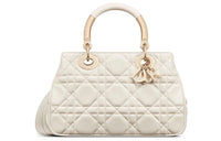 DIOR Calfskin Daisie Bag Shoulder Bag Crossbody Bag Handbag Medium Size Women's White