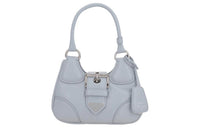 PRADA Moon Series Leather Shoulder Bag Moon Bag Crossbody Bag Handbag Women's Light Blue