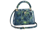 LOUIS VUITTON Capucines Python Skin Capusin Shoulder Crossbody Handbag Mini Women's Blue