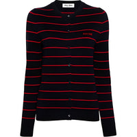 MIU MIU Stripped Button-Up Cardigan