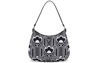 PRADA Cleo Polyester Handbag Women's Black White