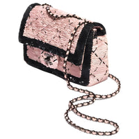 CHANEL Tweed Shoulder Bag, Crossbody Bag, Handbag Small Size Women's Black & Pink