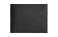 HERMES Swift Calfskin Card Holder Women's Black With Sapphire Blue Accents